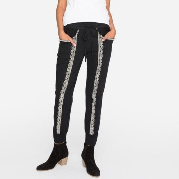 Johnny Was Pants - JOHNNY WAS EMBROIDERED ZIPPER JOGGER